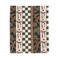 Camouflage & Checker Velveteen Plush Blanket — Cozy Ribbon Stripe Throw
