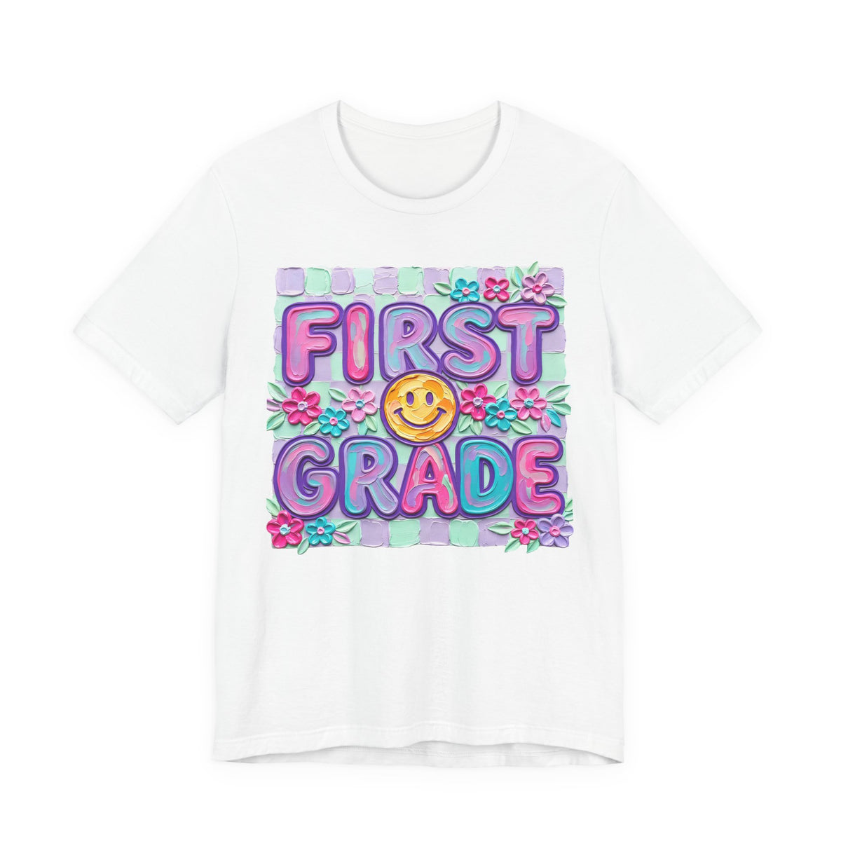 First Grade T-Shirt — Cute Smiley Back-to-School Tee for Kids