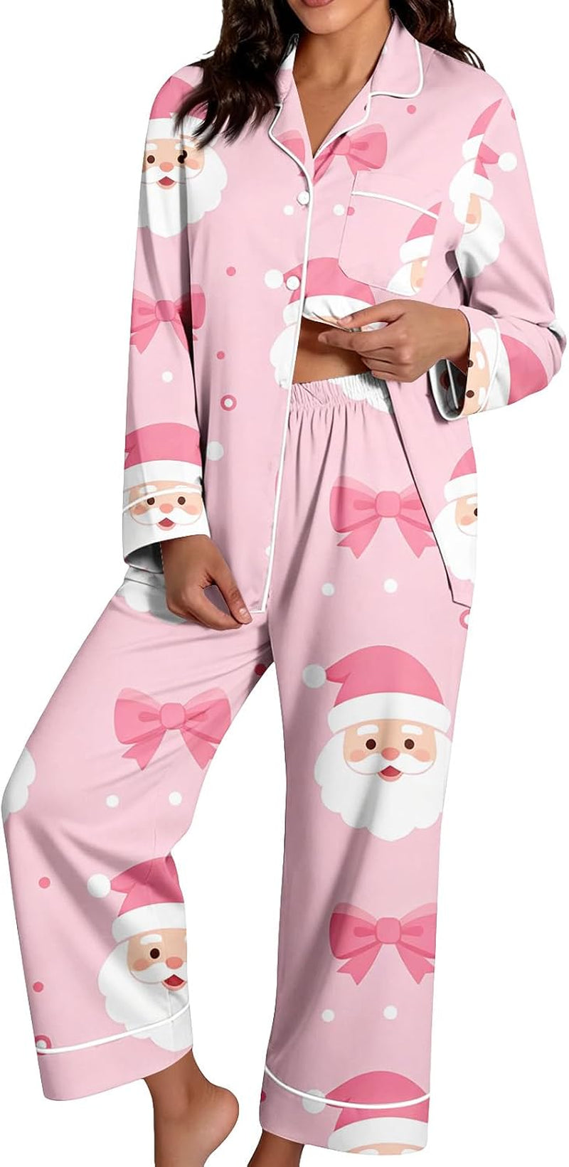 Christmas Pajama Sets for Women 2 Piece Cute Print Matching Lounge Sets