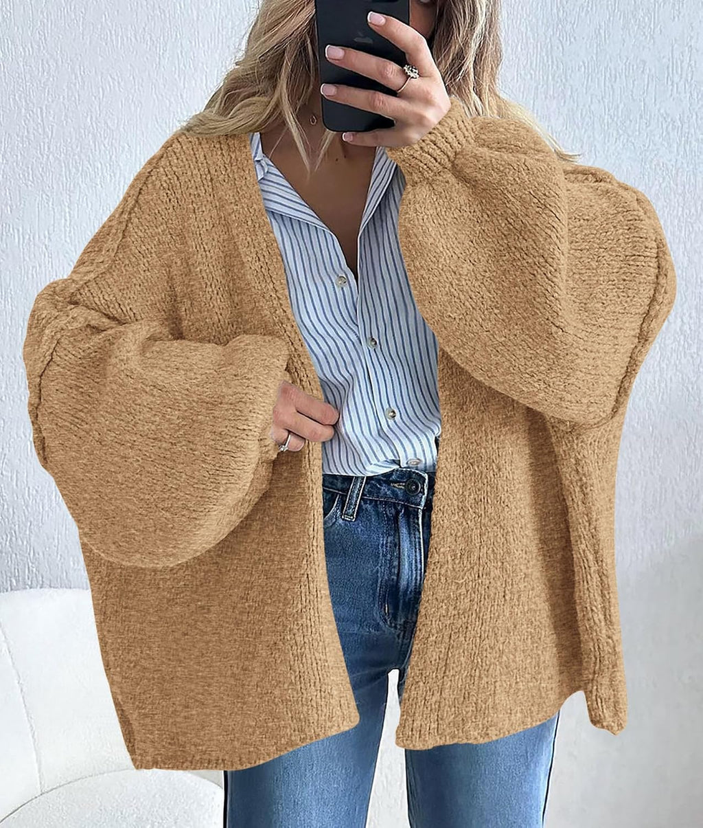 Womens Open Front Oversized Cardigan Sweaters