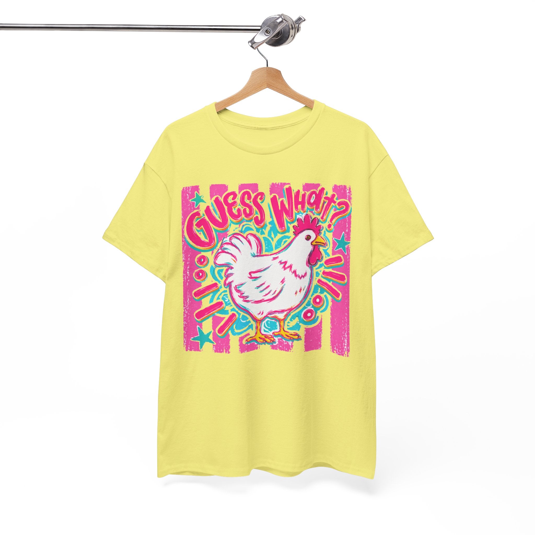 Chicken Butt Graphic Tee — "Guess What? Chicken Butt" Funny Retro Pink Shirt