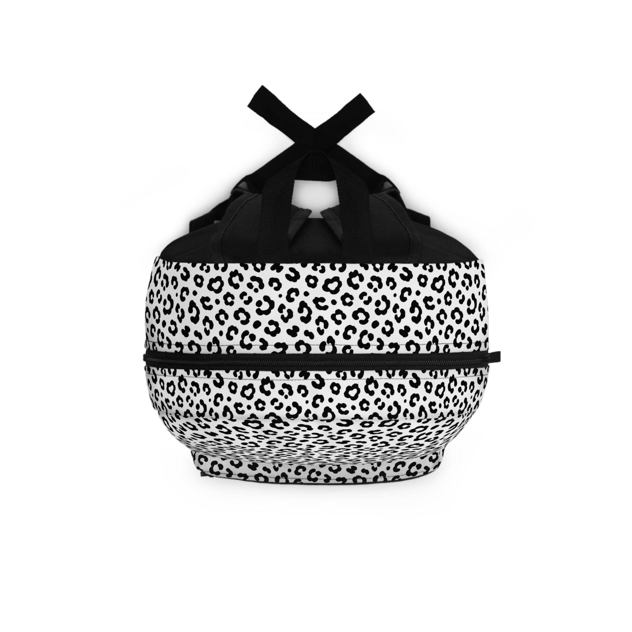 Leopard Print Backpack — Black & White Animal Pattern School Bag