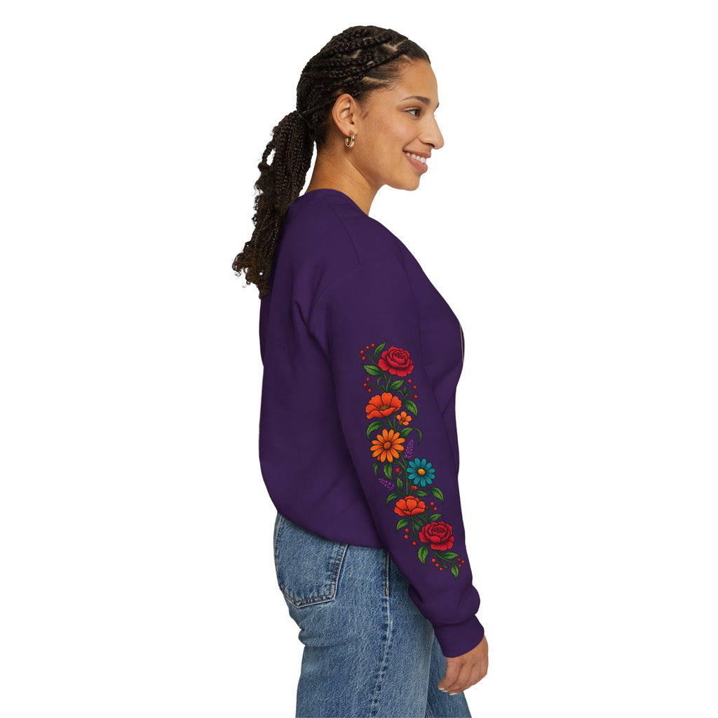 Dry Bones Come to Life Crewneck Sweatshirt — Ezekiel 37:1-10 Floral Skeleton Graphic