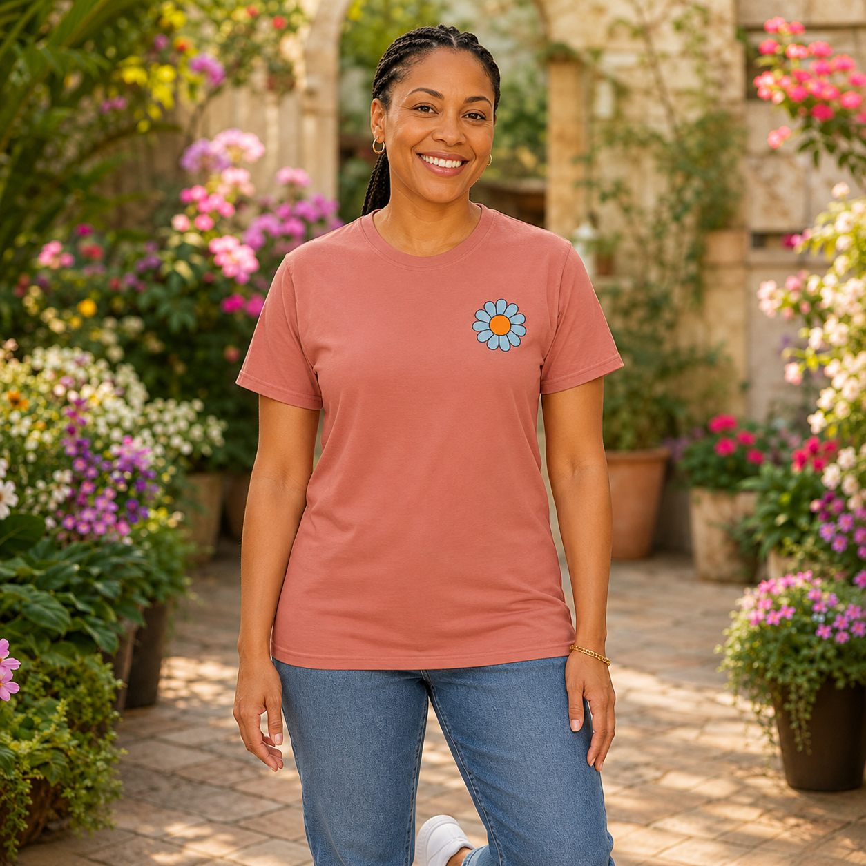 Faith Flower T‑Shirt — “I Sought The Lord And He Heard” Vintage Floral Tee