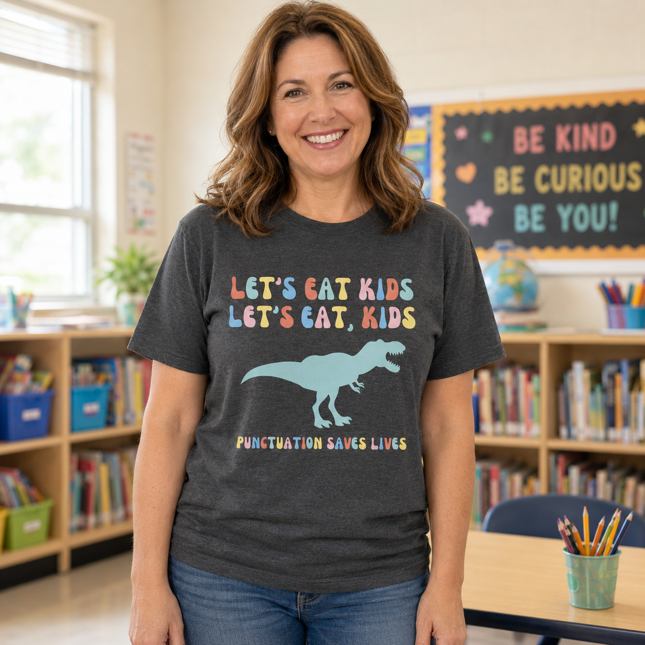 Funny Dinosaur Teacher Graphic TShirt