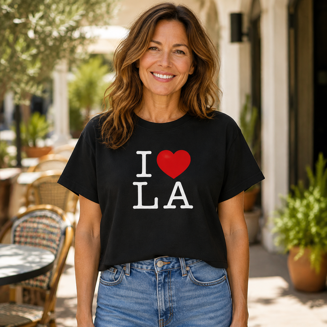 I  LA Women's Boxy Tee — Los Angeles Retro Love Graphic T-Shirt
