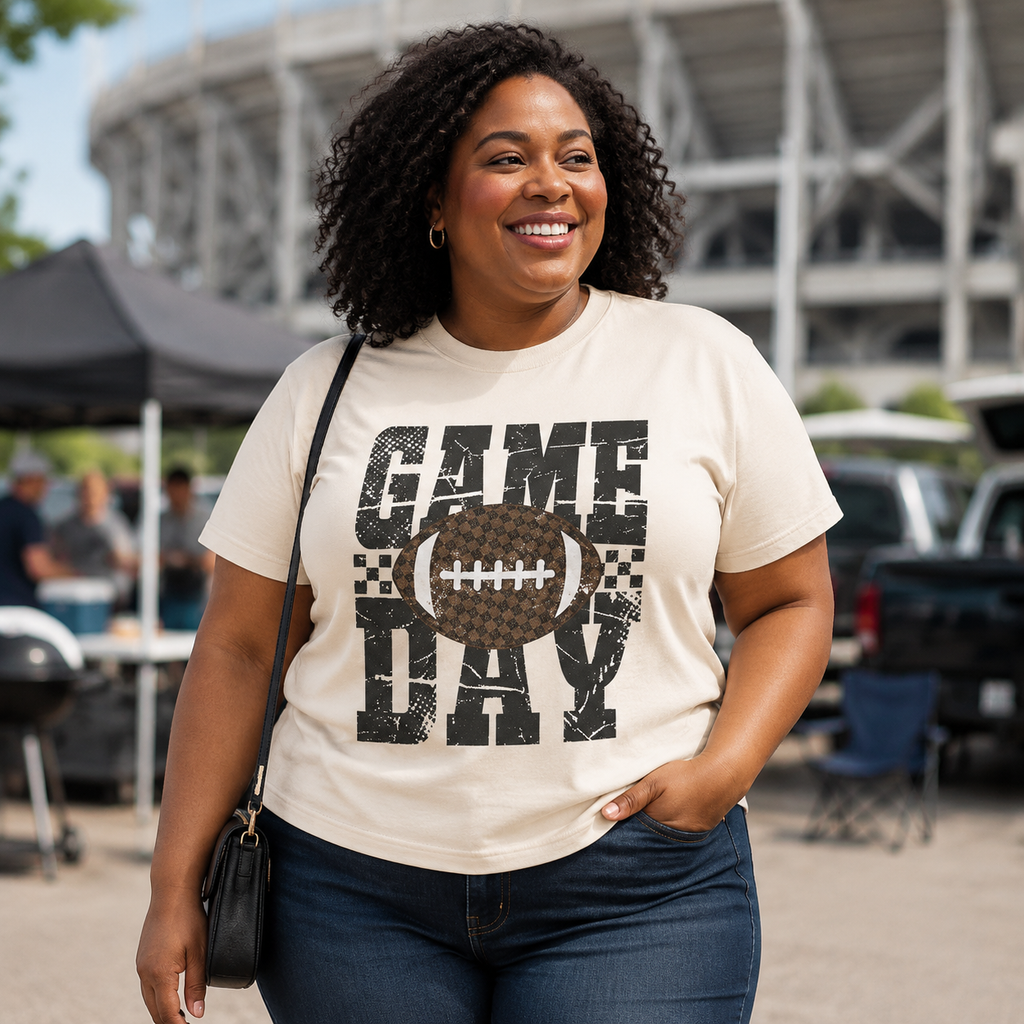 Game Day Football T-Shirt — Vintage Grunge School Spirit Tee