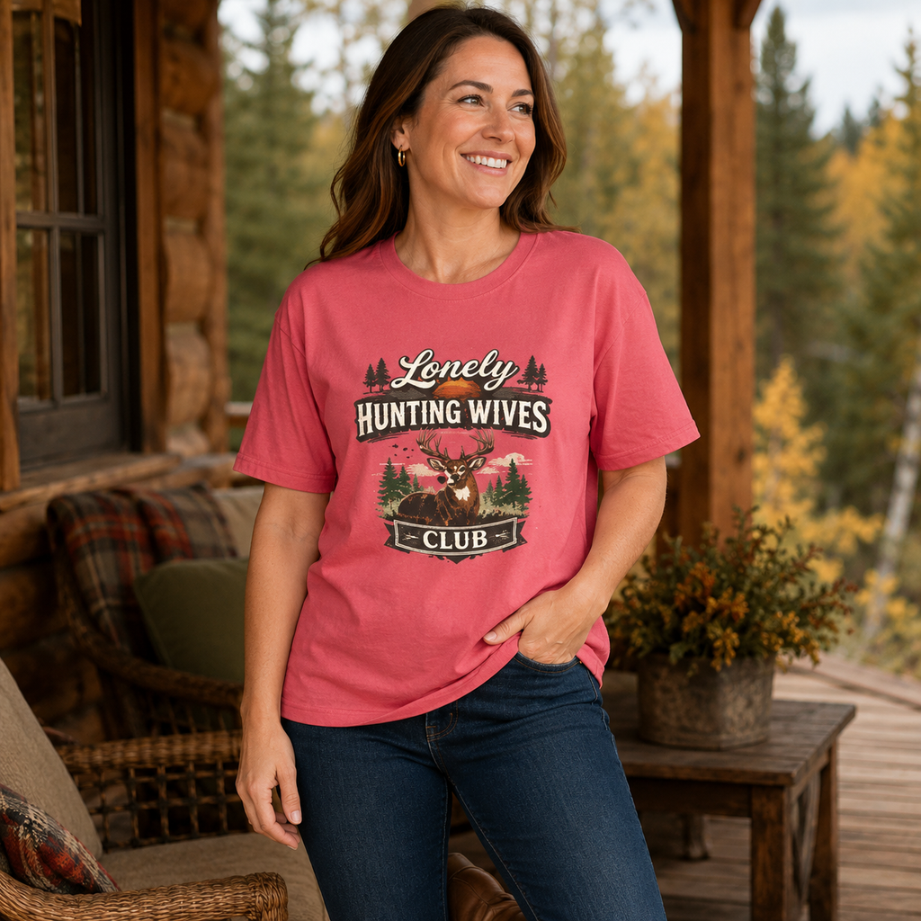 Lonely Hunting Wives T-Shirt — Funny Hunting Wife Graphic Tee