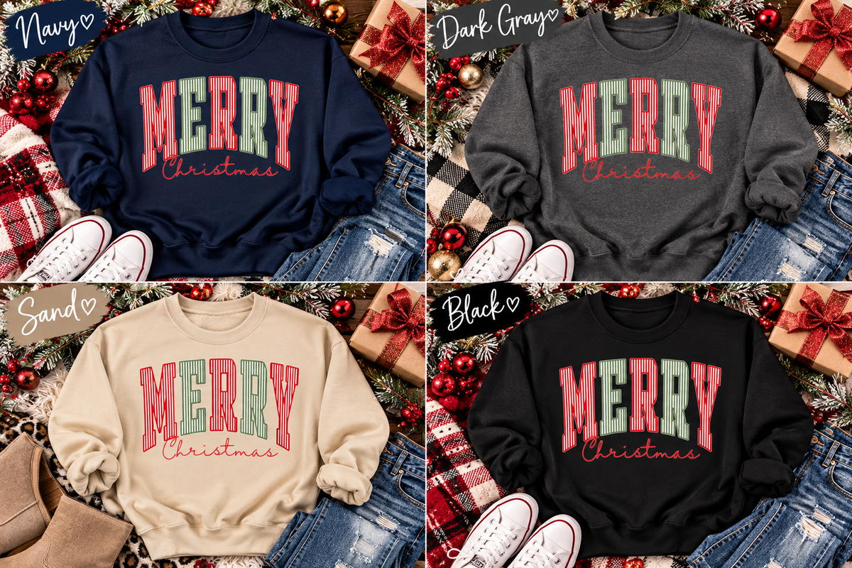 Christmas 'MERRY' Crewneck Sweatshirt