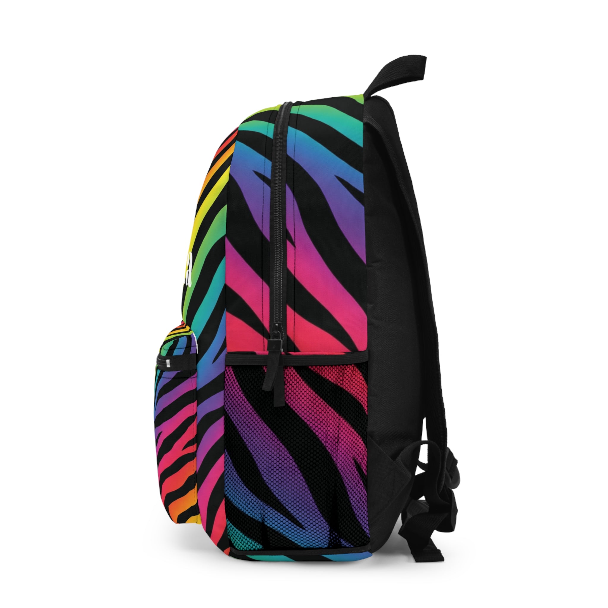 Personalized Rainbow Zebra Backpack — Custom Name School Bag