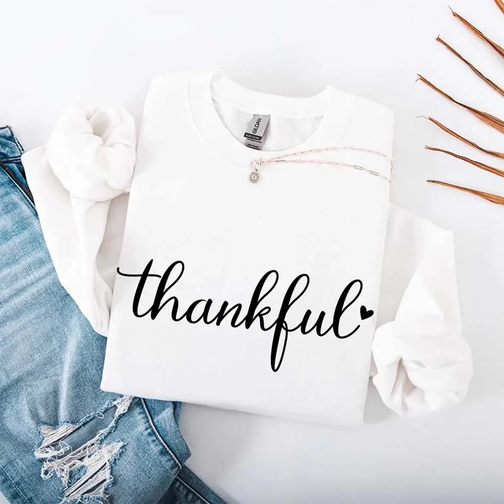 Thankful Sweatshirt for Women - Cozy Thanksgiving Gift Sweater