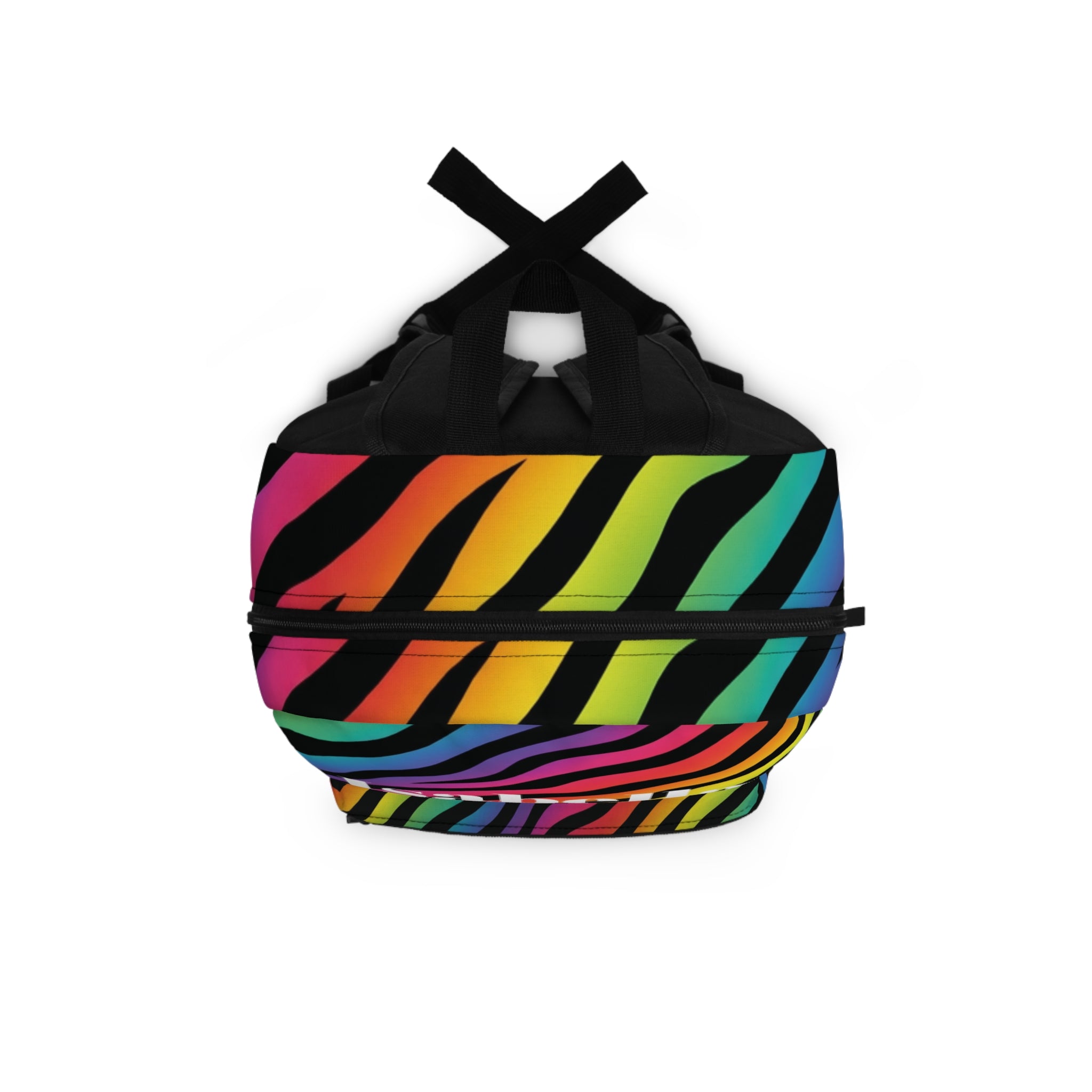 Personalized Rainbow Zebra Backpack — Custom Name School Bag