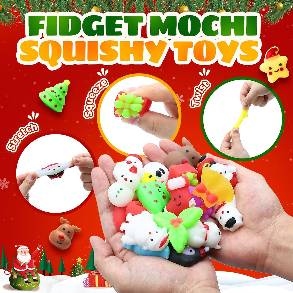 Christmas Squishy Advent Calendar 2026, Mochi Fidget Toys for Kids