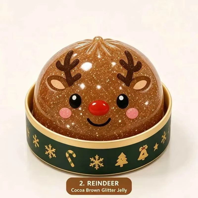 Christmas Dumplings Steamed Stuffed Bun Toy Glitter Mud Fun Decompression Toy Funny Stress Anxiety Relief Squeeze Prank Toy 1Pcs