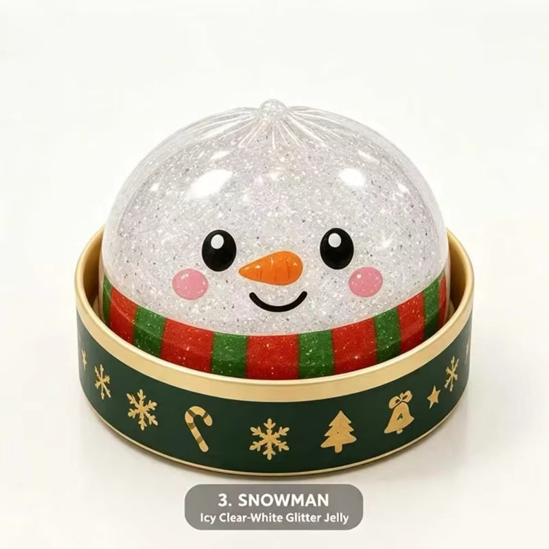 Christmas Dumplings Steamed Stuffed Bun Toy Glitter Mud Fun Decompression Toy Funny Stress Anxiety Relief Squeeze Prank Toy 1Pcs